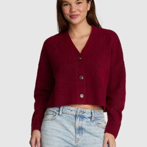 comfy girl cropped v neck cardigan