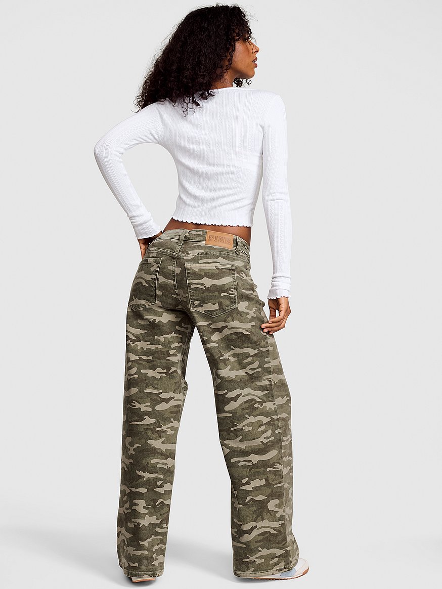 denim by pink mid rise baggy wide leg jeans denim by pink mid rise baggy wide leg jeans