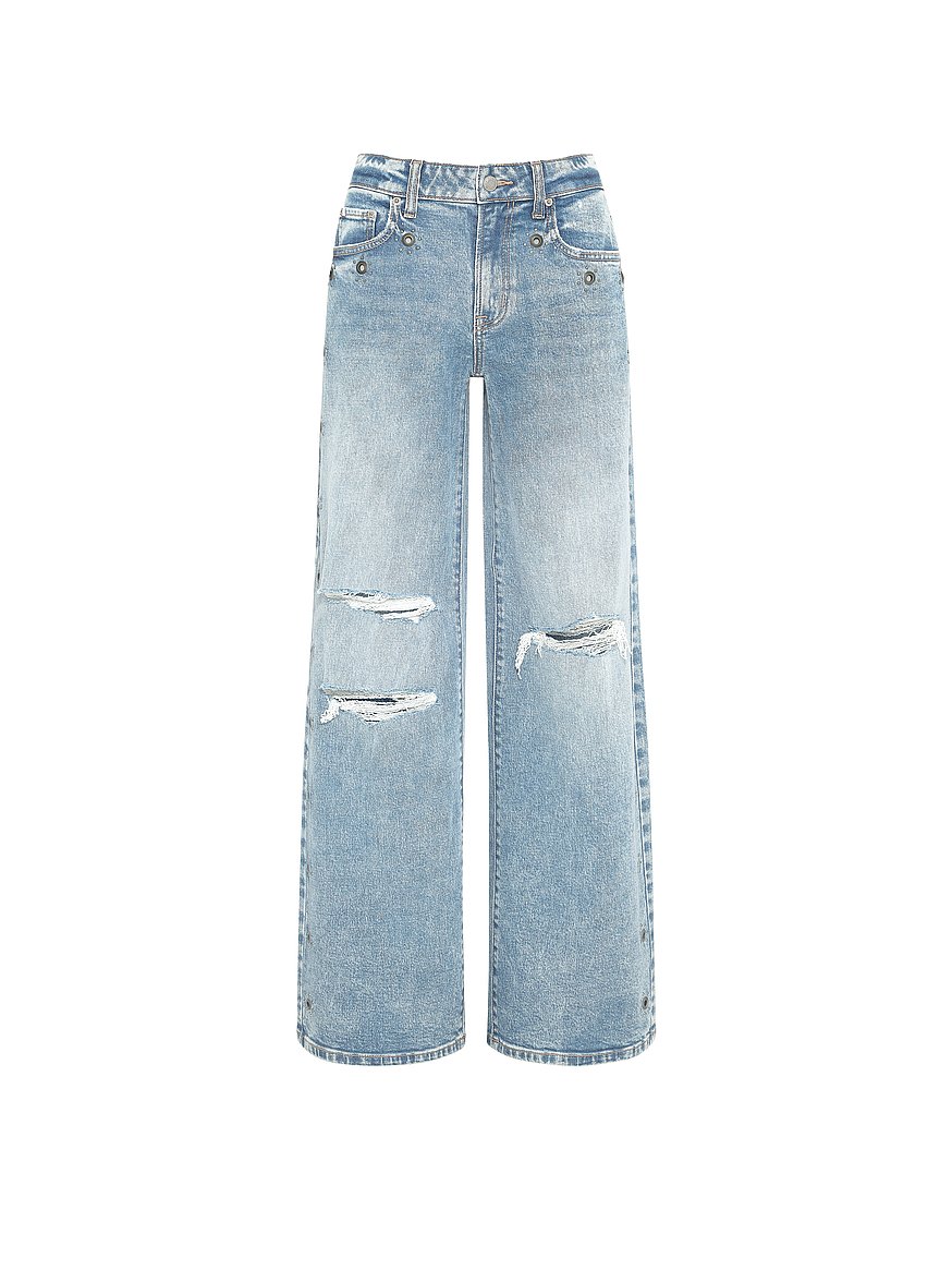 denim by pink mid rise baggy wide leg jeans denim by pink mid rise baggy wide leg jeans