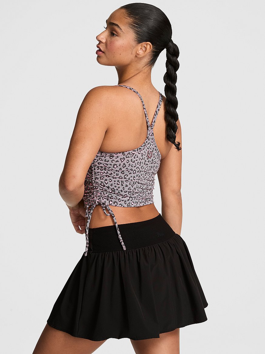 pink relay™ side ruched cropped bra tank pink relay™ side ruched cropped bra tank