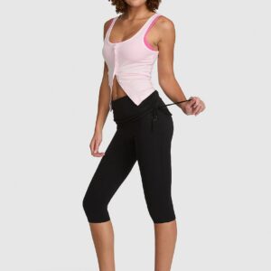 pink relay™ side ruched foldover capri legging