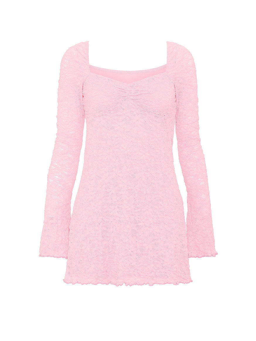lace square neck long sleeve mini dress lace square neck long sleeve mini dress