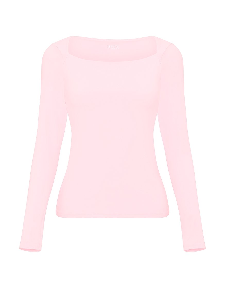 pink base stretch™ boat neck long sleeve top pink base stretch™ boat neck long sleeve top