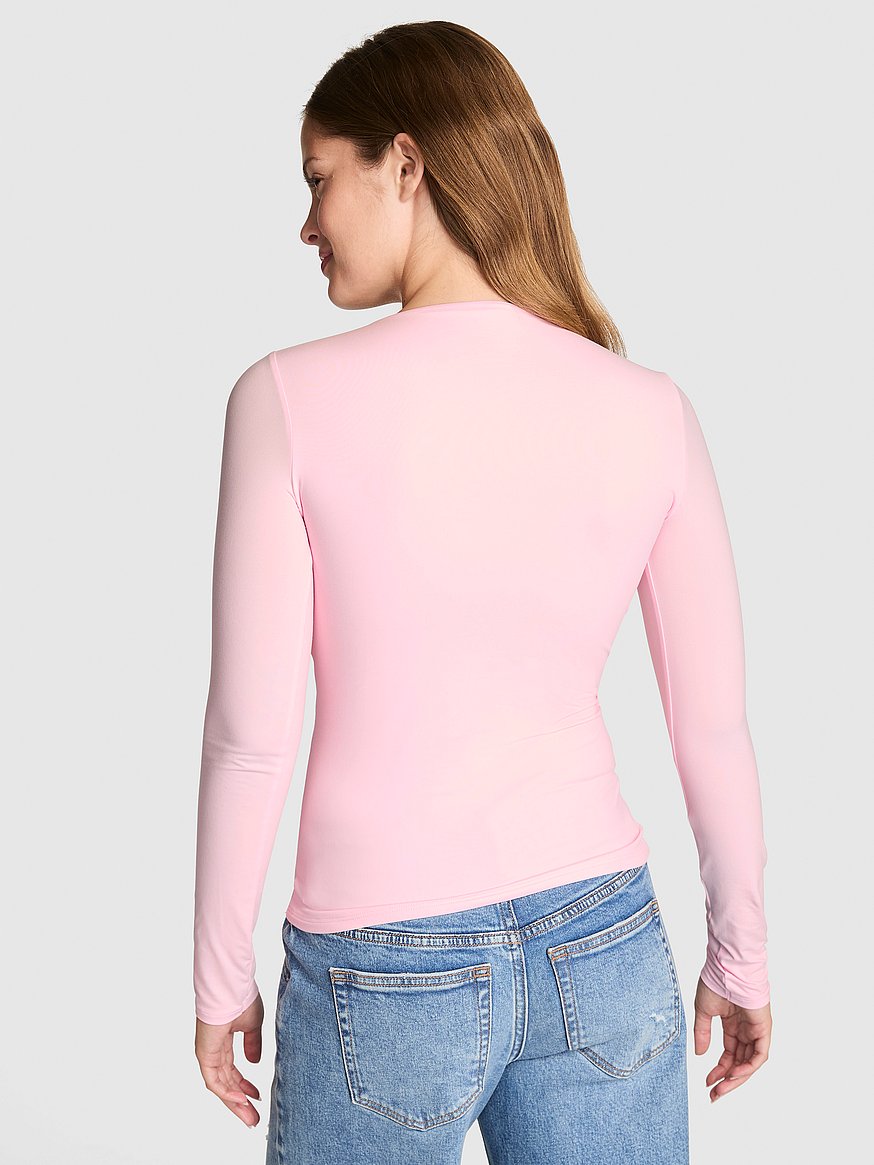 pink base stretch™ boat neck long sleeve top pink base stretch™ boat neck long sleeve top