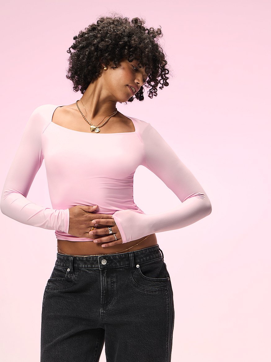 pink base stretch™ boat neck long sleeve top pink base stretch™ boat neck long sleeve top