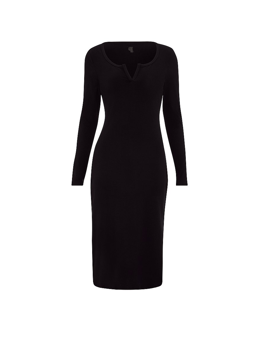 all day soft rib long sleeve midi dress all day soft rib long sleeve midi dress