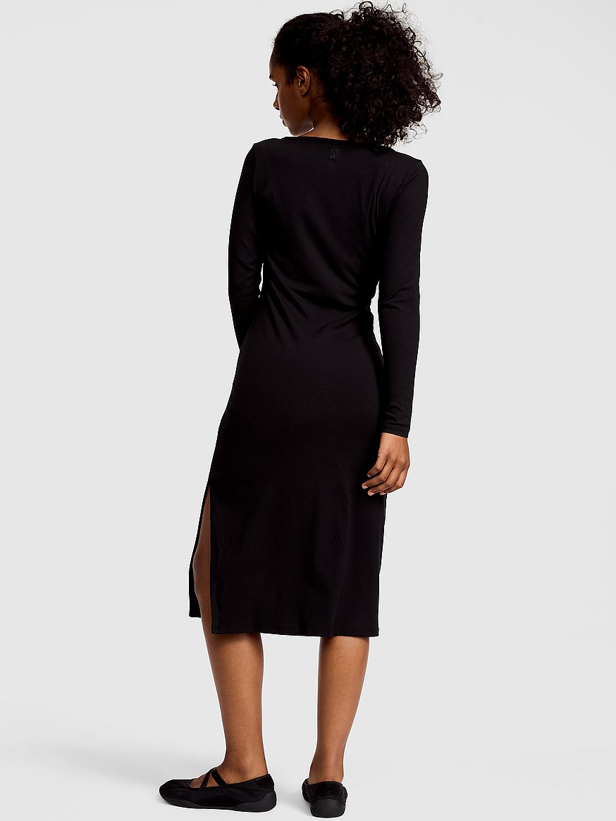 all day soft rib long sleeve midi dress all day soft rib long sleeve midi dress