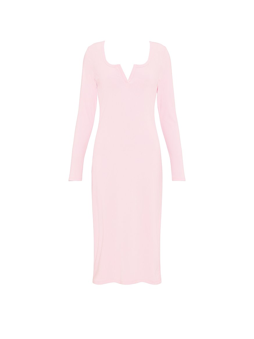 all day soft rib long sleeve midi dress all day soft rib long sleeve midi dress
