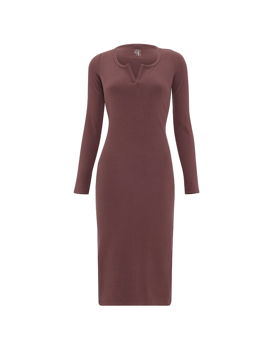 all day soft rib long sleeve midi dress all day soft rib long sleeve midi dress