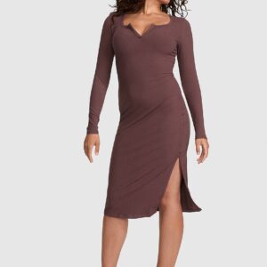 Витрина all day soft rib long sleeve midi dress