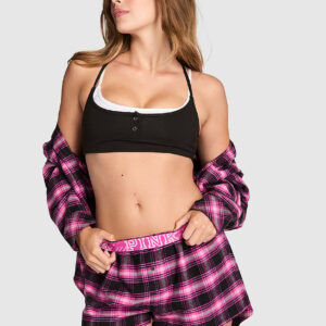 100% cotton favorite flannel boxy pajama shorts