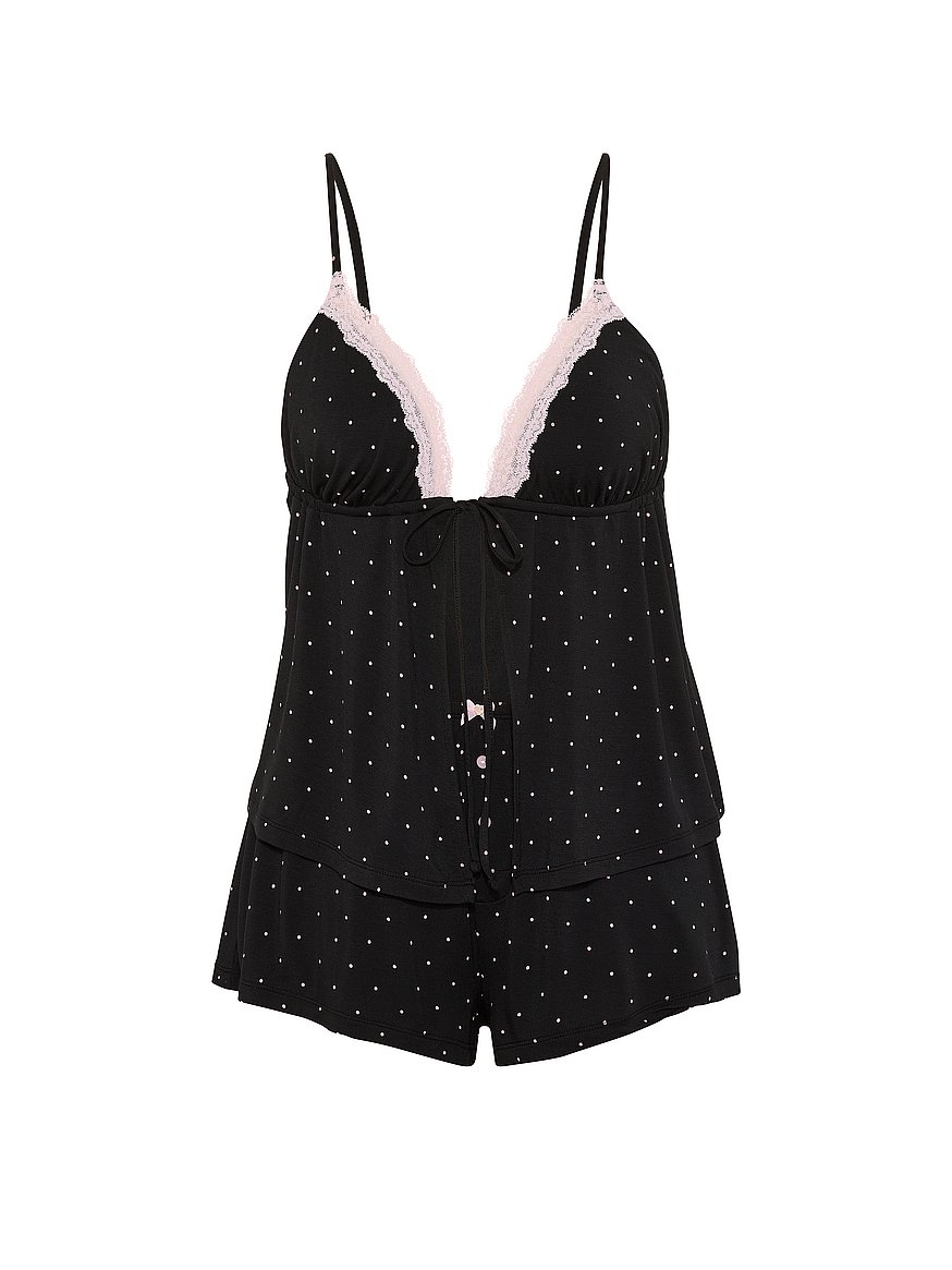 grwpink™ modal lace trim flyaway cami & shorts pajama set grwpink™ modal lace trim flyaway cami & shorts pajama set