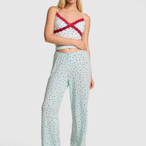 24/7 lounge modal lace trim cami & pants pajama set