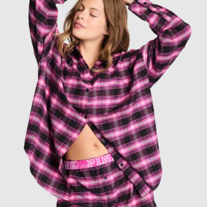 100% cotton favorite flannel button down sleepshirt