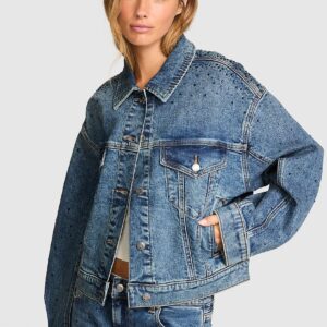 denim by pink boyfriend trucker jacket