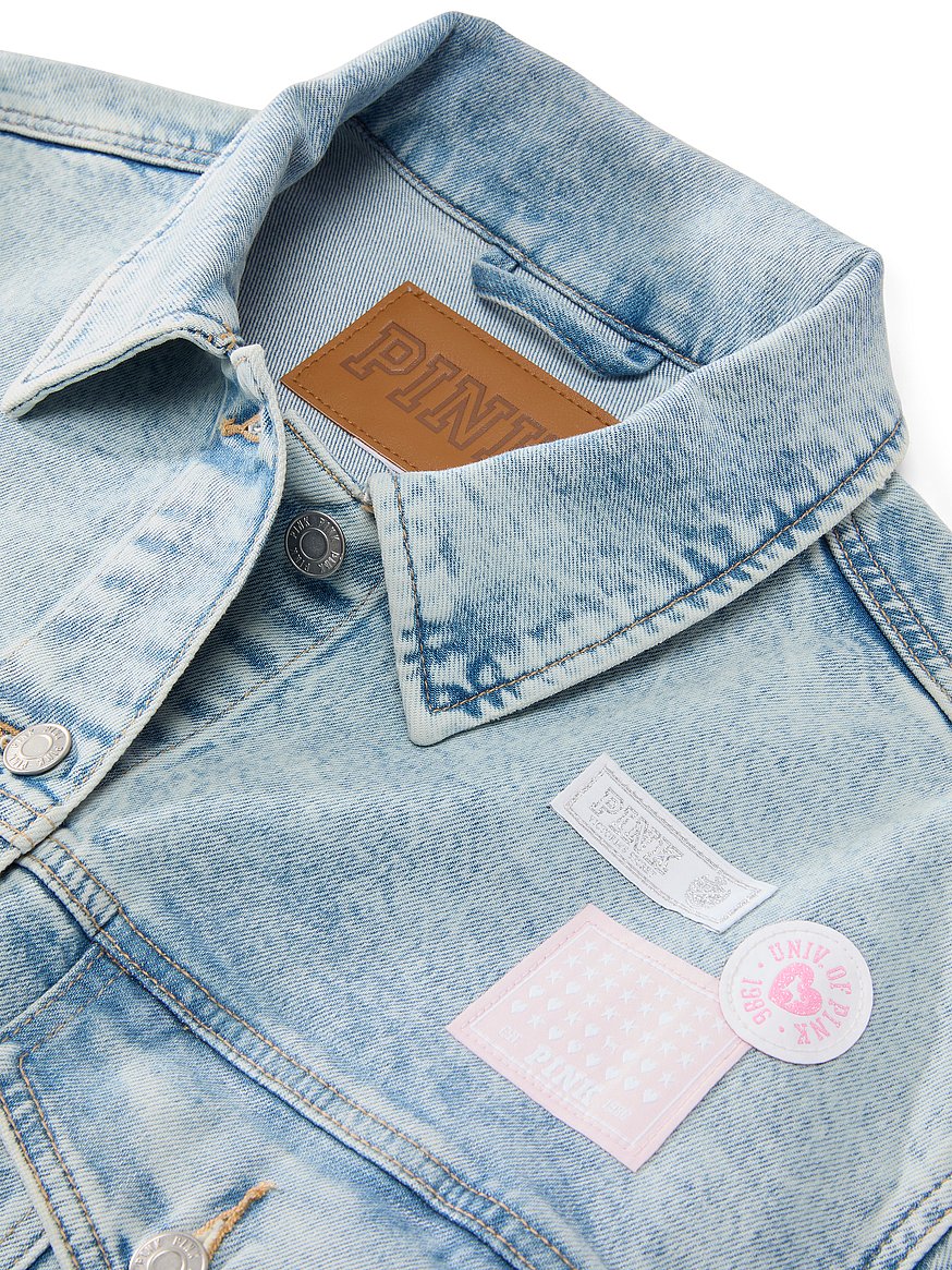 denim by pink boyfriend trucker jacket denim by pink boyfriend trucker jacket