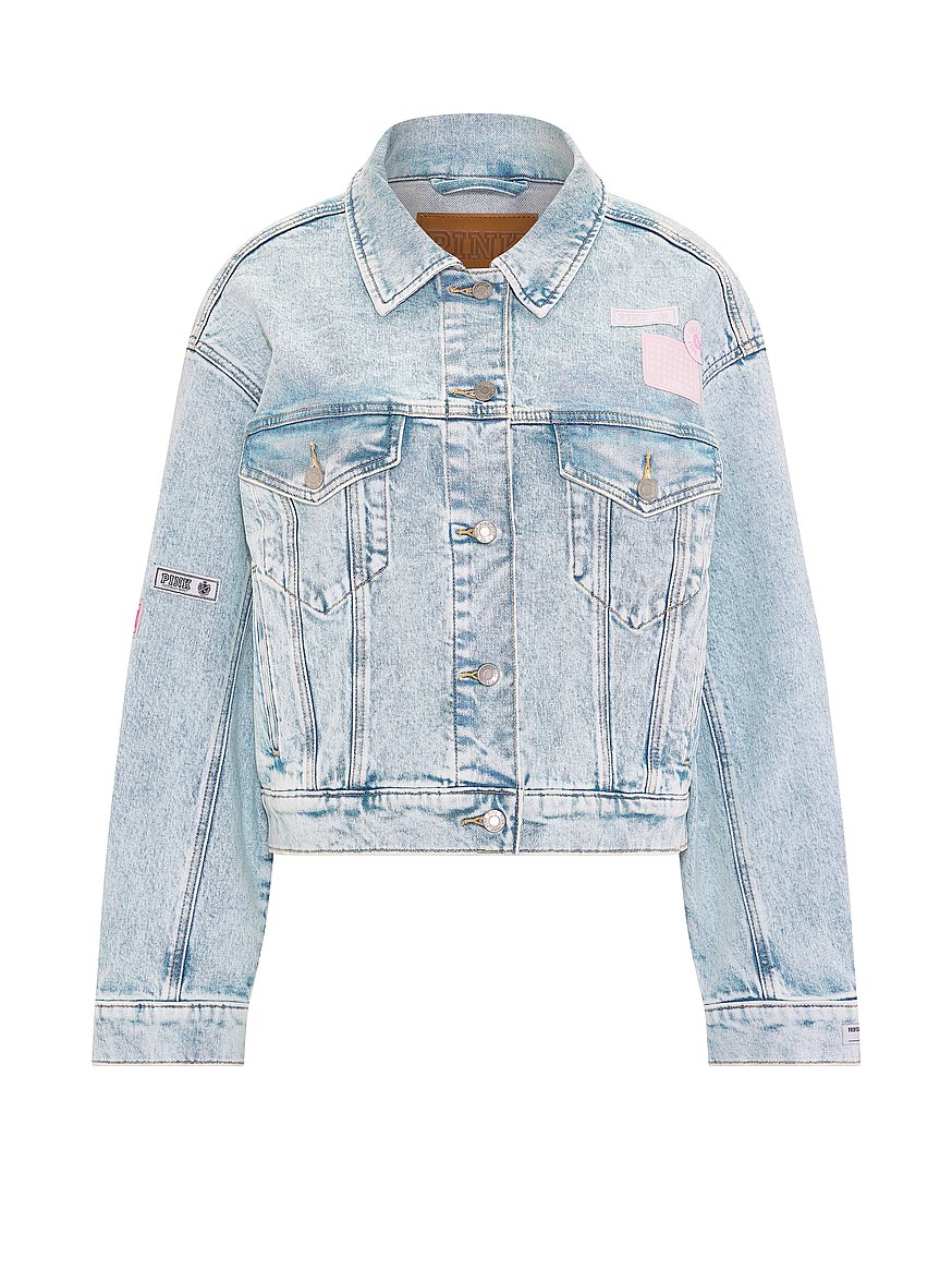 denim by pink boyfriend trucker jacket denim by pink boyfriend trucker jacket
