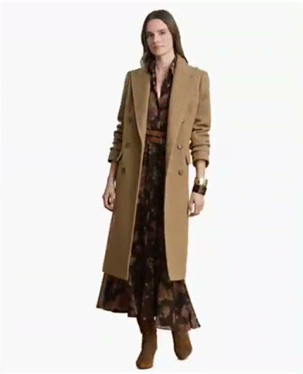 lauren ralph lauren — women's wool blend double breasted herringbone coat lauren ralph lauren — women's wool blend double breasted herringbone coat