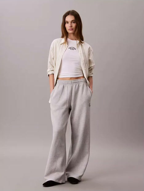 monologo fleece wide leg sweatpants