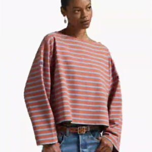 polo ralph lauren — women's striped long sleeve boat neck t shirt