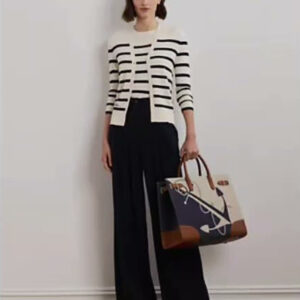 lauren ralph lauren — women's pleated stretch jersey wide leg pants