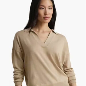 lauren ralph lauren — women's long sleeve polo ribbed sweater