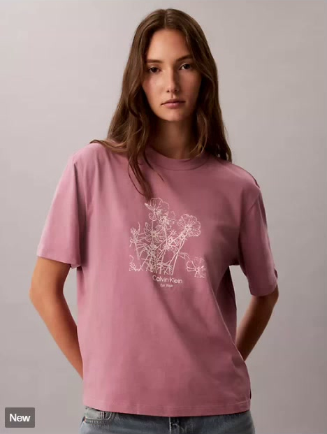 flower print boxy tee