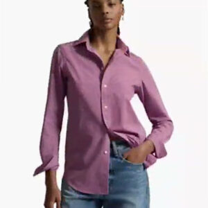 polo ralph lauren — women's end on end stretch slim fit cotton shirt