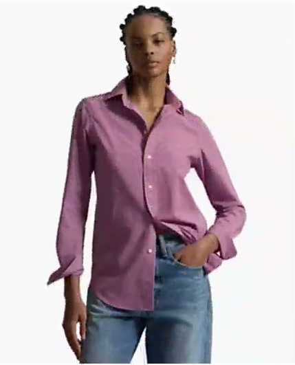 polo ralph lauren — women's end on end stretch slim fit cotton shirt polo ralph lauren — women's end on end stretch slim fit cotton shirt