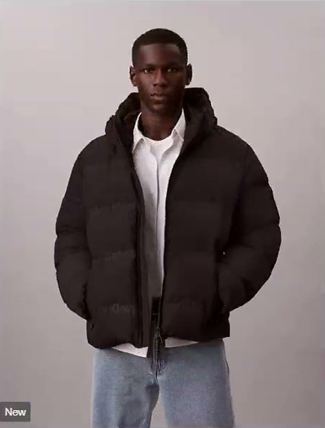 relaxed logo down puffer jacket