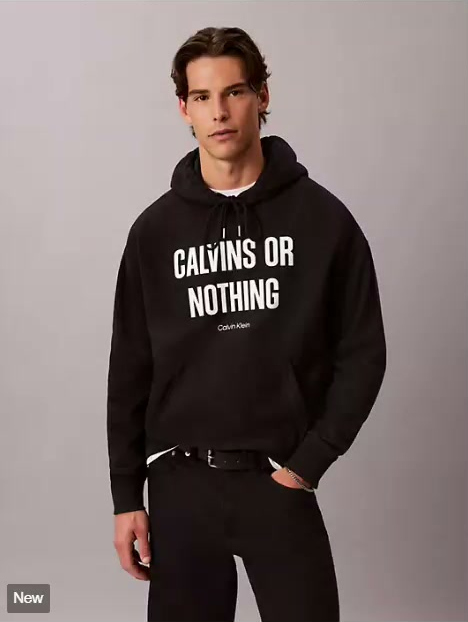 terry graphic logo relaxed hoodie