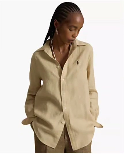 polo ralph lauren — women's classic fit linen shirt polo ralph lauren — women's classic fit linen shirt