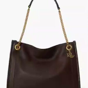 lauren ralph lauren — bradley small pebbled leather tote bag