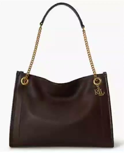 lauren ralph lauren — bradley small pebbled leather tote bag lauren ralph lauren — bradley small pebbled leather tote bag