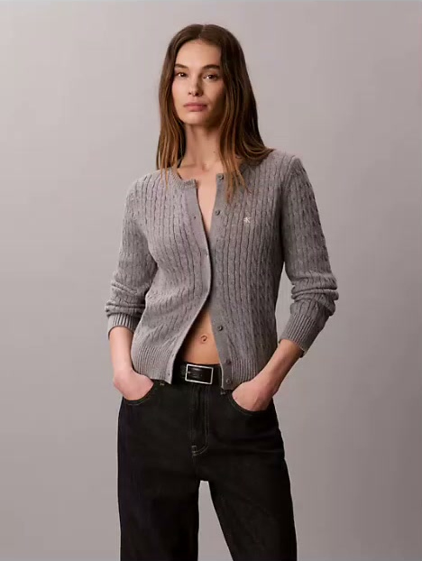 cable knit cardigan sweater