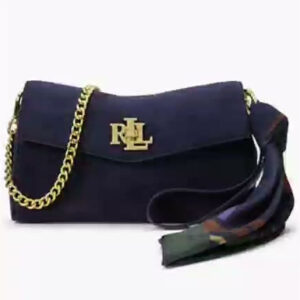 lauren ralph lauren — scarf trim suede small crossbody handbag