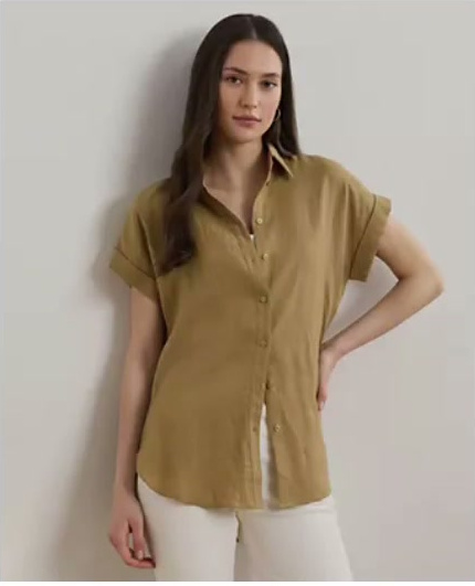 lauren ralph lauren — dolman sleeve 100% linen shirt lauren ralph lauren — dolman sleeve 100% linen shirt