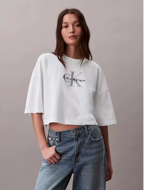 monologo cropped boxy t shirt