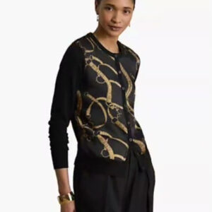 lauren ralph lauren — women's belting print cardigan