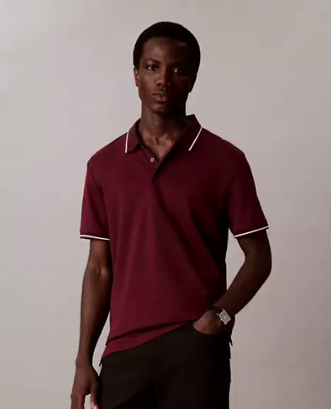 liquid touch tipping stripe polo shirt