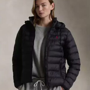 polo ralph lauren — women's water resistant packable hooded jacket