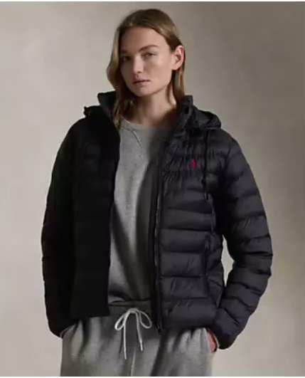 polo ralph lauren — women's water resistant packable hooded jacket polo ralph lauren — women's water resistant packable hooded jacket