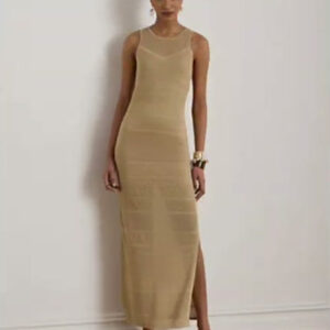 women's round neck maxi dress