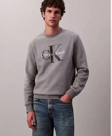 monogram fleece crewneck sweatshirt