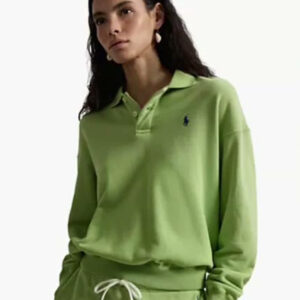 polo ralph lauren — women's lightweight fleece long sleeve polo sweatshirt