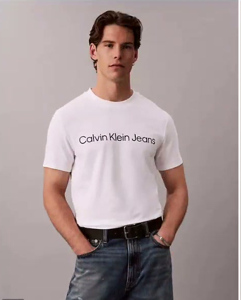 slim stretch calvin klein logo tee