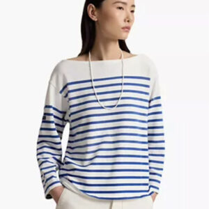 polo ralph lauren — women's striped boat neck mariner t shirt