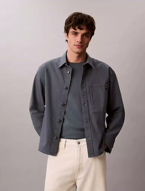 matte canvas shirt jacket