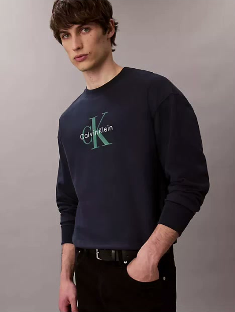 premium terry monogram logo relaxed sweatshirt