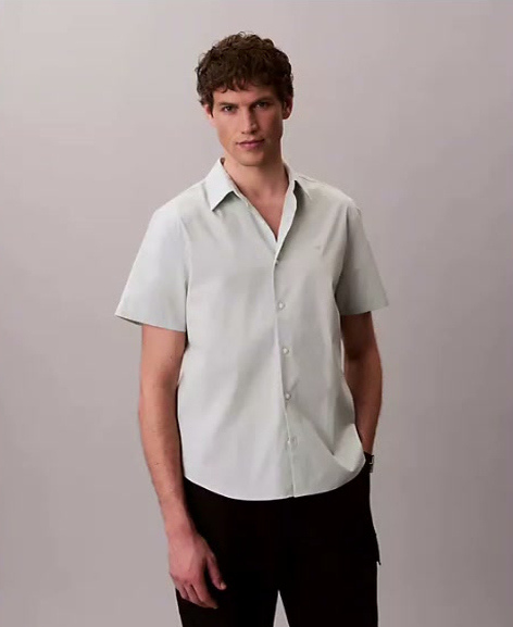 cotton stretch classic button down shirt